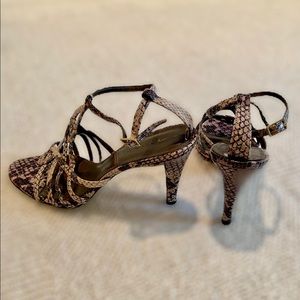 Tahari- Faux Snakeskin Strappy Sandals (size 7)